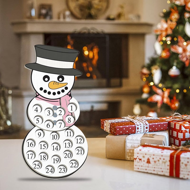 كلاراكو لافتات عيد الميلاد الخشبية، لافتة باب عيد الميلاد، تقويم مجيء عيد الميلاد 2023، رجل ثلج عيد الميلاد، تقويم مجيء عيد الميلاد، تقويم عد تنازلي مضحك لعيد الميلاد للأصدقاء - Image 3