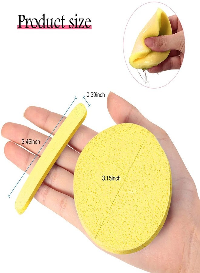 TopFinder® Magic Compressed Facial Sponges- 100% Natural Professional Cosmetic Spa Sponges For Cleaning Face, Massage, Pore Exfoliating, Mask, Makeup Removal (Yellow)- 12pcs/Pack - Image 4