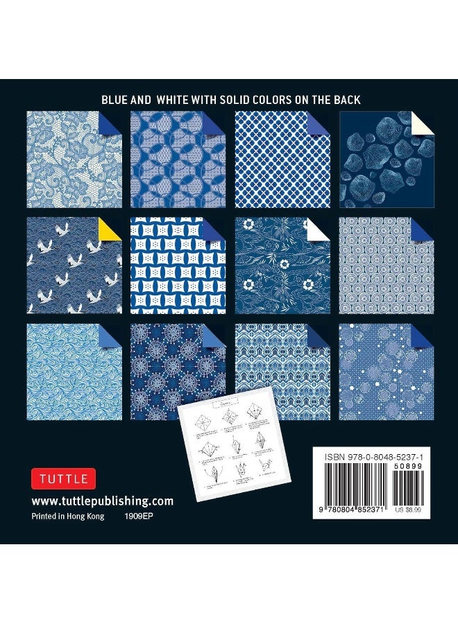 Origami Paper 200 sheets Blue and White Patterns 6" (15 cm): Double Sided Origami Sheets Printed with 12 Different Designs (Instructions for 6 Projects Included)  - Image 2