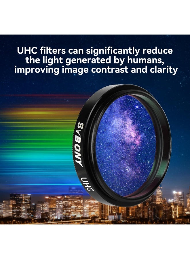 SVBONY Telescope Filter 1.25" UHC Filter Astrophotography to Improve The Image Contrast Reduces Light Pollution (1.25 inch) - Image 4