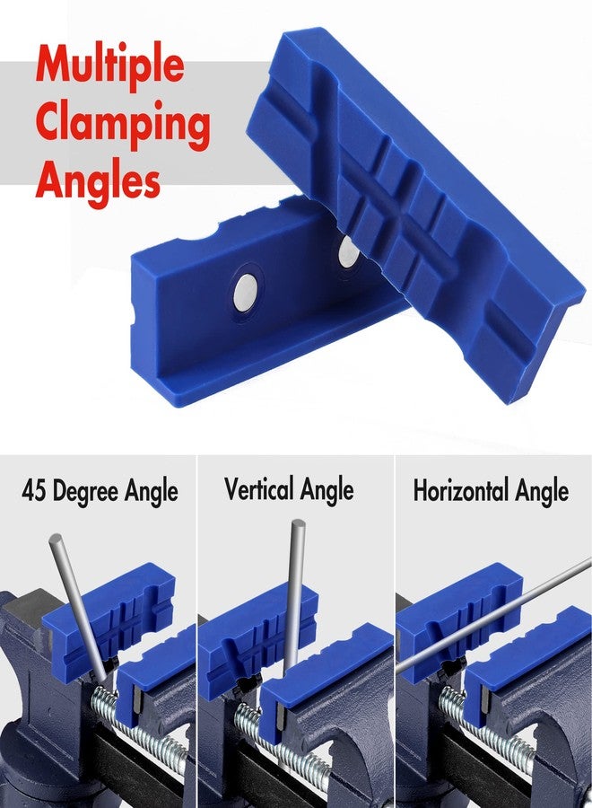 ووركبرو زوجان من وسادات فك ملزمة WORKPRO مقاس 4-1/2 بوصة، وأغطية حماية مغناطيسية من مادة TPU، ومجموعة واحدة من وسادات الفك متعددة الأخاديد ومجموعة واحدة من وسادات الفك القياسية ذات السطح الوافل - Image 4