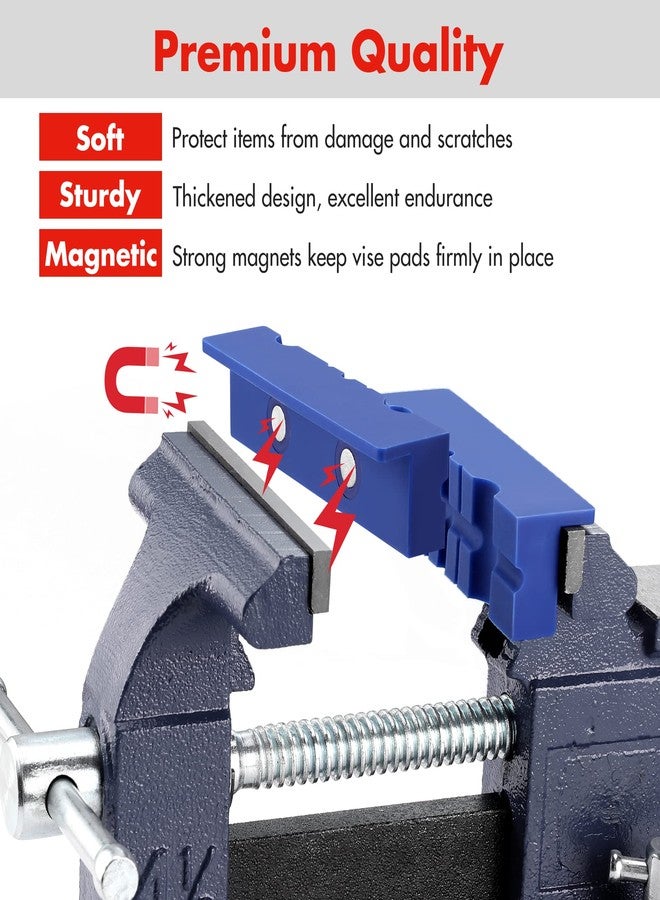 ووركبرو زوجان من وسادات فك ملزمة WORKPRO مقاس 4-1/2 بوصة، وأغطية حماية مغناطيسية من مادة TPU، ومجموعة واحدة من وسادات الفك متعددة الأخاديد ومجموعة واحدة من وسادات الفك القياسية ذات السطح الوافل - Image 5
