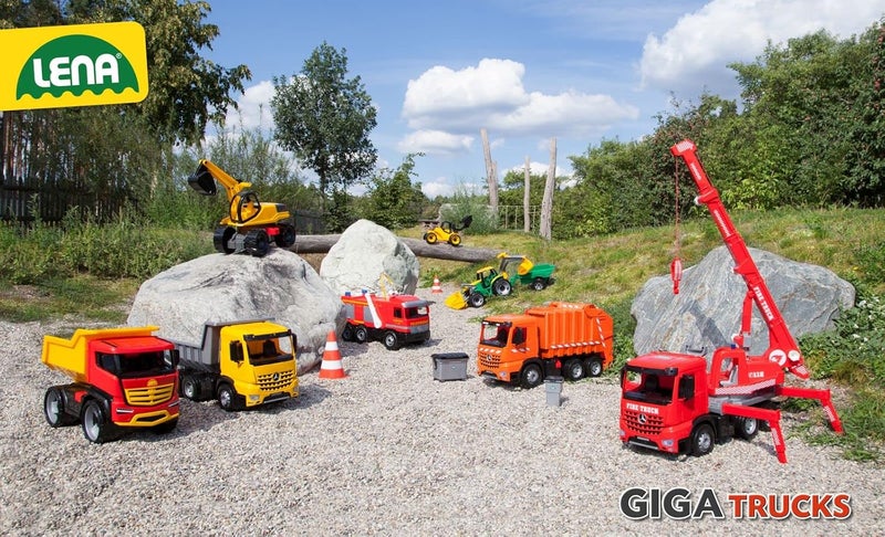 Lena 02144 GIGA Trucks Pro X Ride-on Excavator Strong Giant Sand Excavator Approx. 68 cm, 360 Degree Shovel Excavator for Sitting on Up, Construction Vehicle with Steel Axles and High Load Capacity, - Image 5