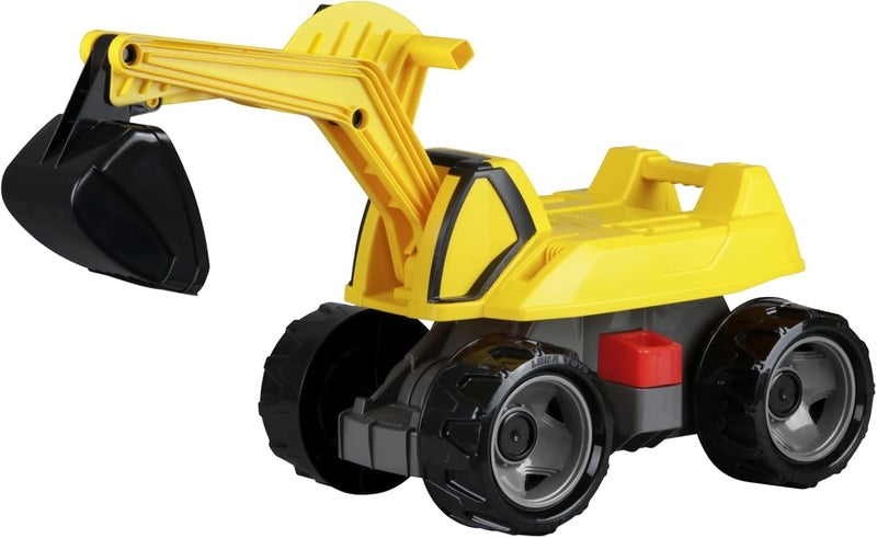 Lena 02144 GIGA Trucks Pro X Ride-on Excavator Strong Giant Sand Excavator Approx. 68 cm, 360 Degree Shovel Excavator for Sitting on Up, Construction Vehicle with Steel Axles and High Load Capacity, - Image 1