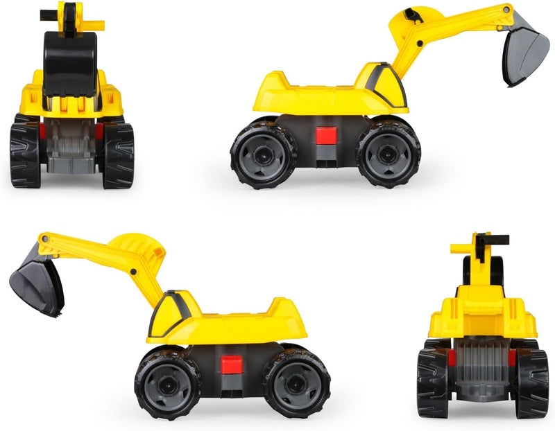 Lena 02144 GIGA Trucks Pro X Ride-on Excavator Strong Giant Sand Excavator Approx. 68 cm, 360 Degree Shovel Excavator for Sitting on Up, Construction Vehicle with Steel Axles and High Load Capacity, - Image 2