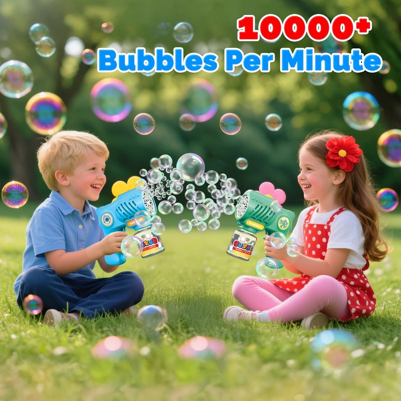 EagleStone Toys for 3+ Year Old Boys Girls, 2 Pack Bubble Gun Machine with Bubble Solution, Outdoor Toy for Kids Ages 4-8,Kids Toys for Ages 3-4 4-6 5-7, Birthday Gifts for 3 4 5 6 7 8 Year Old Boys - Image 2