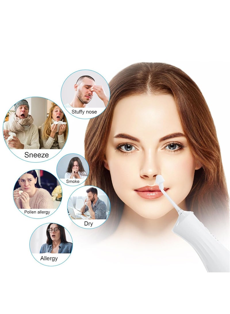 بلو فاير جهاز غسيل الأنف الكهربائي لتنظيف الجيوب الأنفية مع 4 فوهات دوارة | جهاز تنظيف الأنف للشطف الأنفي وتخفيف الاحتقان | 4 أوضاع ضغط قابلة للتعديل، مقاوم للماء IPX7، بطارية تدوم طويلًا | للعناية بالأنف للكبار والأطفال - Image 5