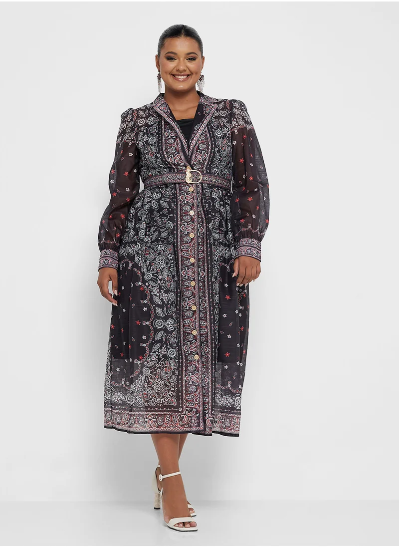 خزانة Plus size abstract print dress