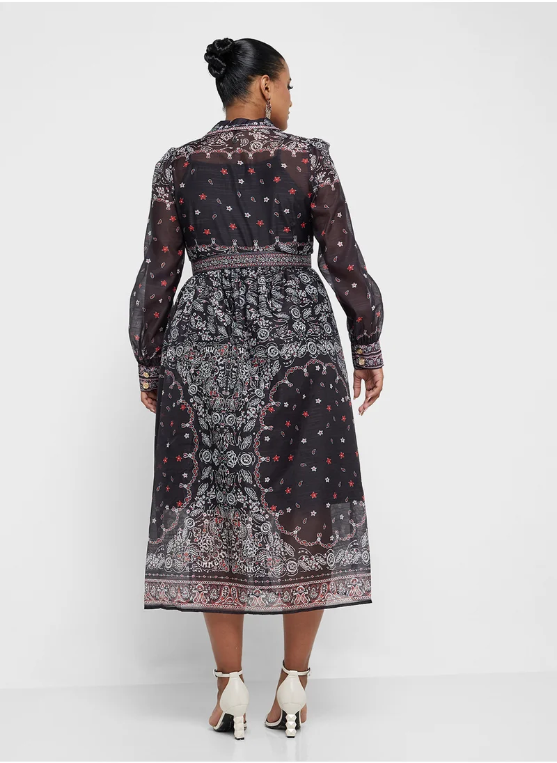 خزانة Plus size abstract print dress