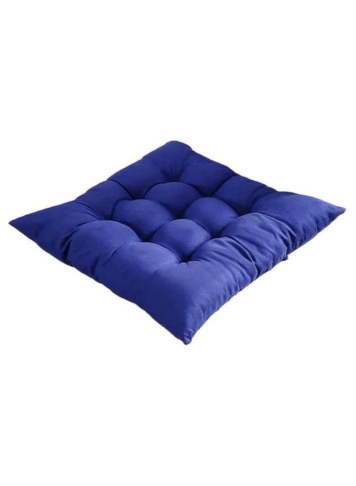 40 x 40 cm capitone shawl with high-density fiber filling, comfortable design, bright colors, and a tie for fixing, ideal for balconies, cafes, and chalets, blue