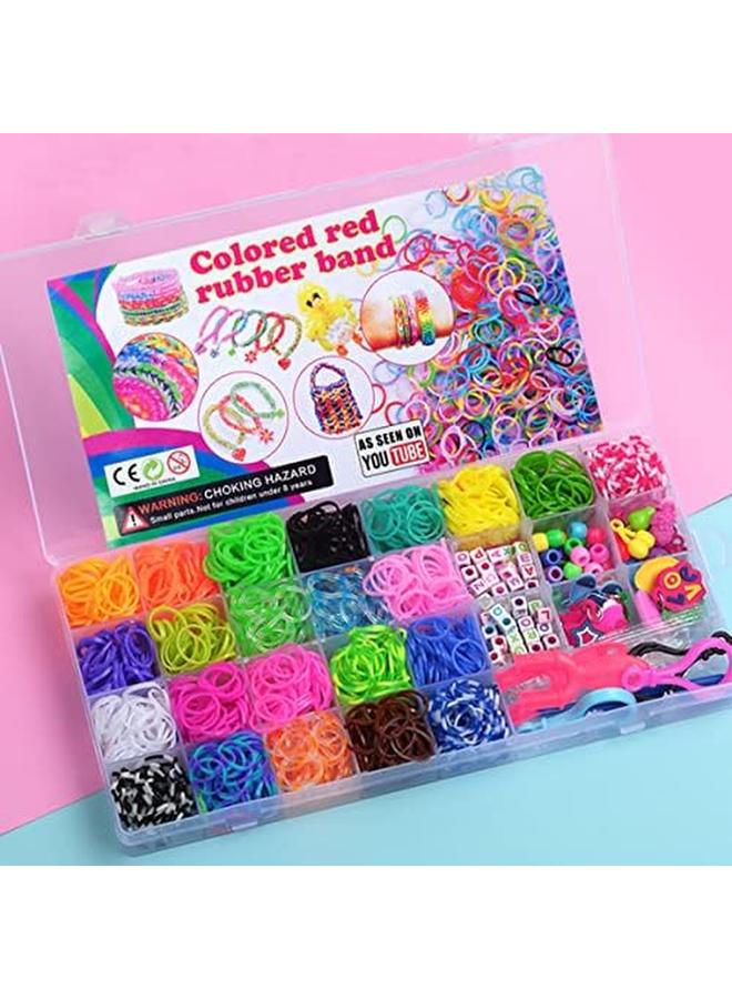 إي سي في في 2000 قطعة من الأربطة المنوال الملونة، مجموعة الأربطة المطاطية لصنع السوار، مجموعة يدوية فنية ذاتية الصنع، مجموعة إعادة تعبئة شريط مطاطي للفتيات والفتيان - Image 4