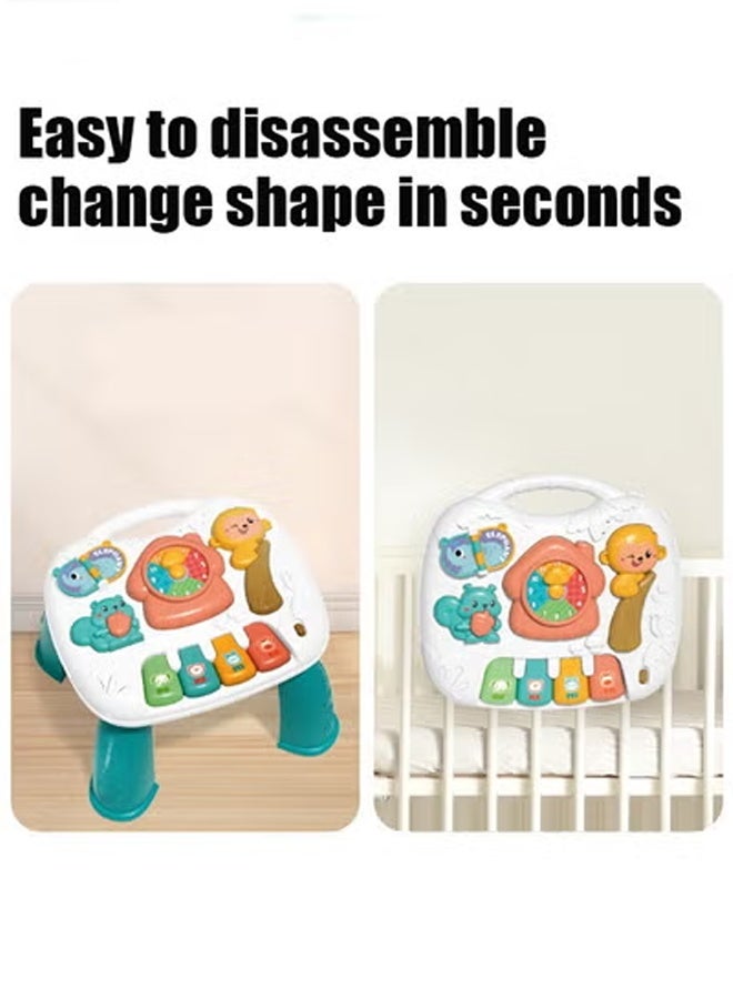 Musical Toys ， Baby Toys (6-12 Months) Baby Activity Table, Sensory Toys (1-3 Years Old) Toddler Activity Center Children's Birthday Gift Children's Multifunctional Educational Toy (Blue)  - Image 4