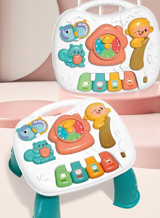 Musical Toys ， Baby Toys (6-12 Months) Baby Activity Table, Sensory Toys (1-3 Years Old) Toddler Activity Center Children's Birthday Gift Children's Multifunctional Educational Toy (Blue)  - Image 3