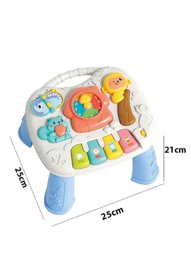 Musical Toys ， Baby Toys (6-12 Months) Baby Activity Table, Sensory Toys (1-3 Years Old) Toddler Activity Center Children's Birthday Gift Children's Multifunctional Educational Toy (Blue)  - Image 2
