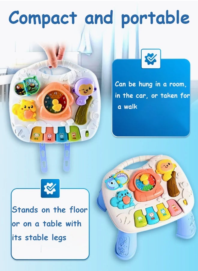 Berma Baby طاولة تعلم موسيقية، ألعاب موسيقية، ألعاب أطفال (من 6 إلى 12 شهرًا)، طاولة أنشطة للأطفال من عمر 6 إلى 12 شهرًا، ومن عمر 1 إلى 3 سنوات - مركز أنشطة التعليم المبكر - هدايا عيد ميلاد للأطفال الصغار - Image 5