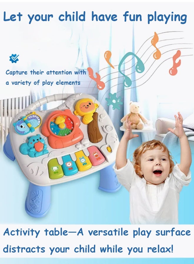 Berma Baby طاولة تعلم موسيقية، ألعاب موسيقية، ألعاب أطفال (من 6 إلى 12 شهرًا)، طاولة أنشطة للأطفال من عمر 6 إلى 12 شهرًا، ومن عمر 1 إلى 3 سنوات - مركز أنشطة التعليم المبكر - هدايا عيد ميلاد للأطفال الصغار - Image 3