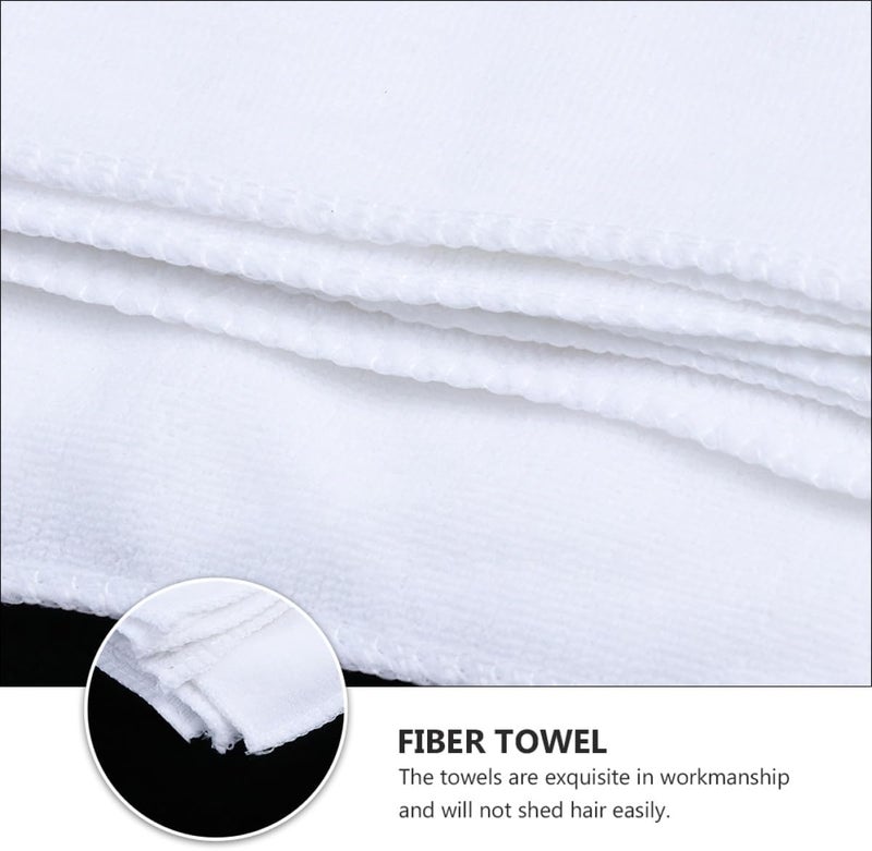 Abaodam 10pcs White Microfiber Beauty Towels 30x30cm Pedicure Spa Towels Highly Absorbent Soft Washcloths for Bathroom Hotel and Travel Use - Image 3