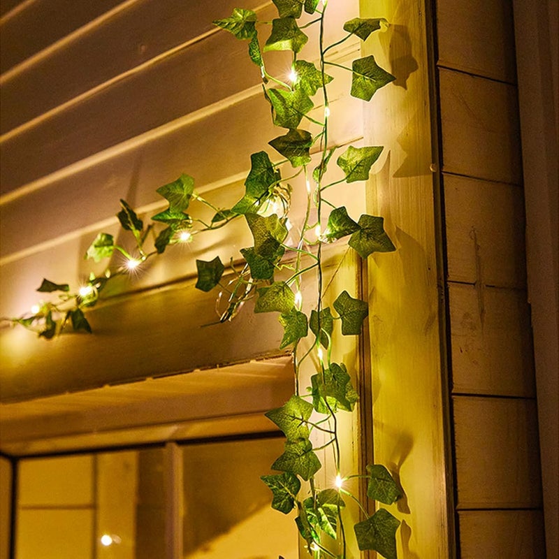 Nisco DIY 10 Mtr 100 Led Fairy String Lights and 4 Pcs 7 Ft Artificial Ivy Vines 28 Ft Total Perfect for Wall Room Wedding and Festival Decorations - Image 4