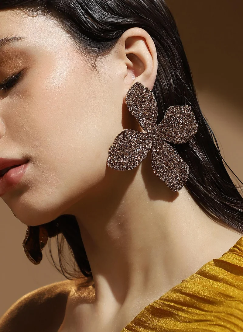 SOHI SOHI Women's The Bling-Petalia Statement Earrings For Party Wear | Antique  Colour | Alloy Material | Push Back Closure | Artificial Stone Earrings | Statement Earrings For Women & Girls