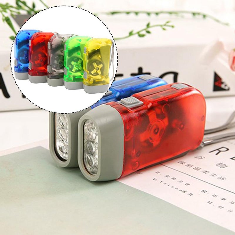 Plastic hand-operated three-LED multi-color outdoor emergency flashlight - Image 3