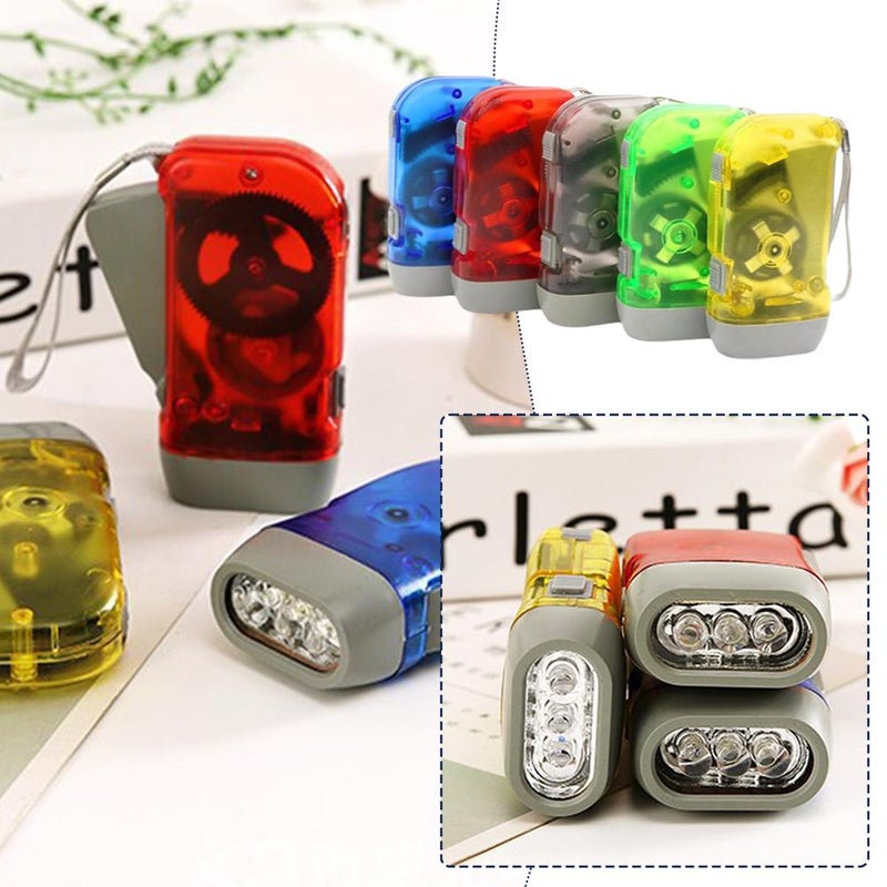 Plastic hand-operated three-LED multi-color outdoor emergency flashlight - Image 2
