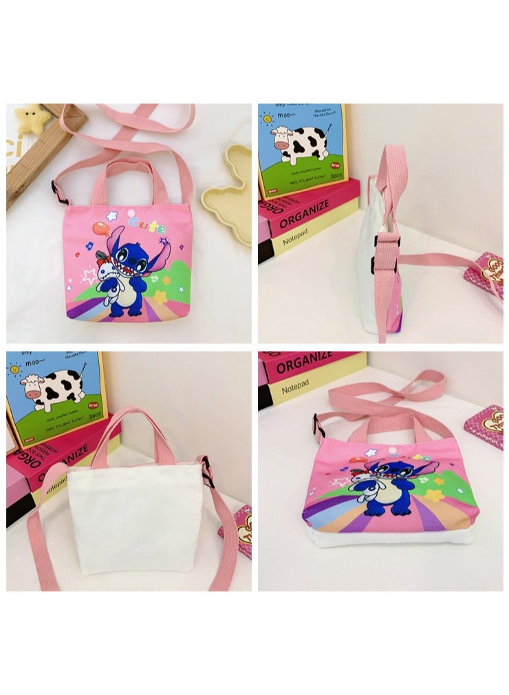 غرزة قماش حقيبة جديدة الكرتون لطيف حقيبة يد المدرسة الابتدائية حقيبة الكتف روضة الأطفال حقيبة كروس بودي - Image 2