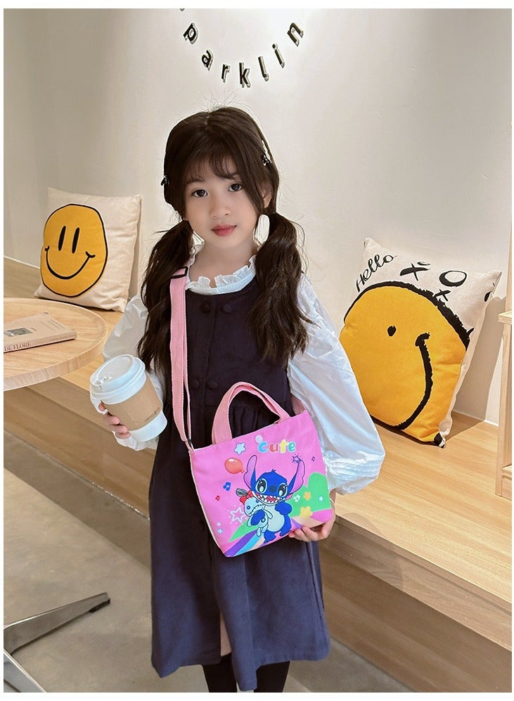 غرزة قماش حقيبة جديدة الكرتون لطيف حقيبة يد المدرسة الابتدائية حقيبة الكتف روضة الأطفال حقيبة كروس بودي - Image 3