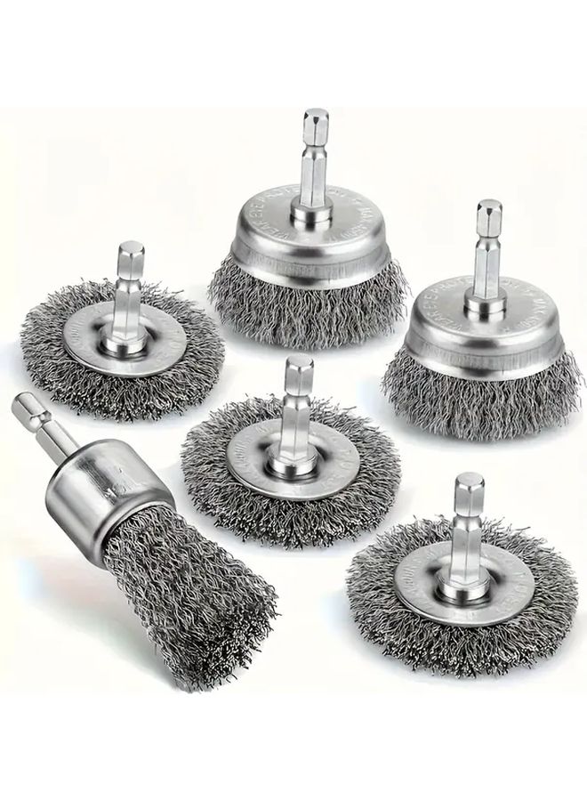 8pcs Professional Carbon Steel Wire Brushes With 1 4 Hex Shaft Drill Attachments - Image 4