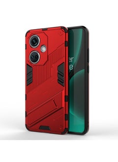 Case Cover For For OnePlus Nord CE3 5G Global Punk Armor 2 in 1 PC + TPU Phone Case with Holder(Red)