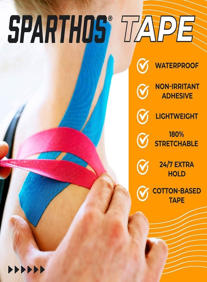 Sparthos Kinesiology Tape - Bulk Large Jumbo - Free Kinesio Taping Guide! - Support for Pro Athletic Sports and Recovery - Rocktape Waterproof Tex Rock Gold Tapes - Uncut 115 ft Roll (Beige) - Image 5