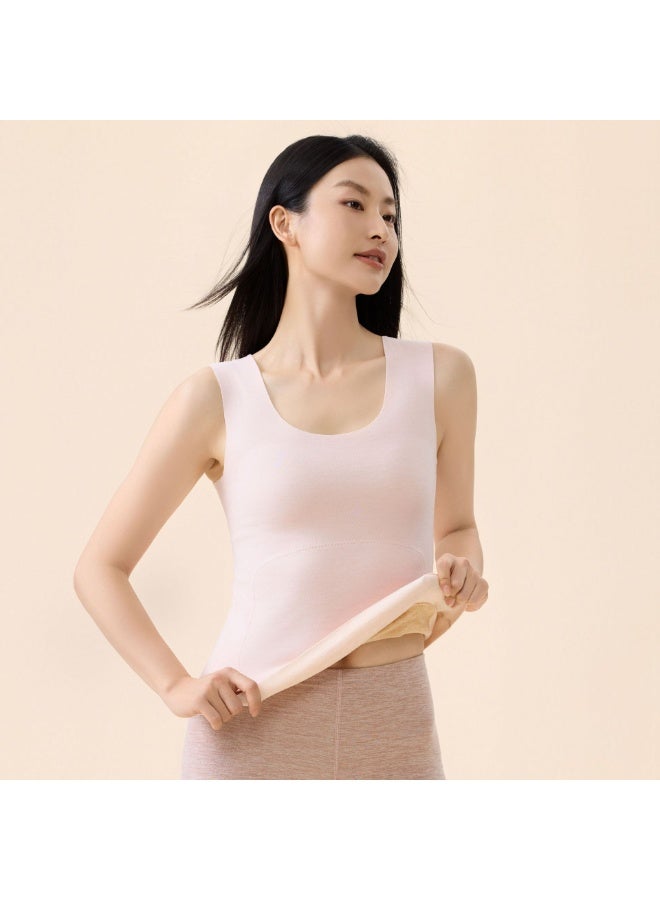 NIBEMINENT Autumn Winter Wool Silk Warm Vest Heating Thick Seamless Women Underwear T-shirt Sleeveless Tops Solid Thermal Casual Nightwear - Image 1