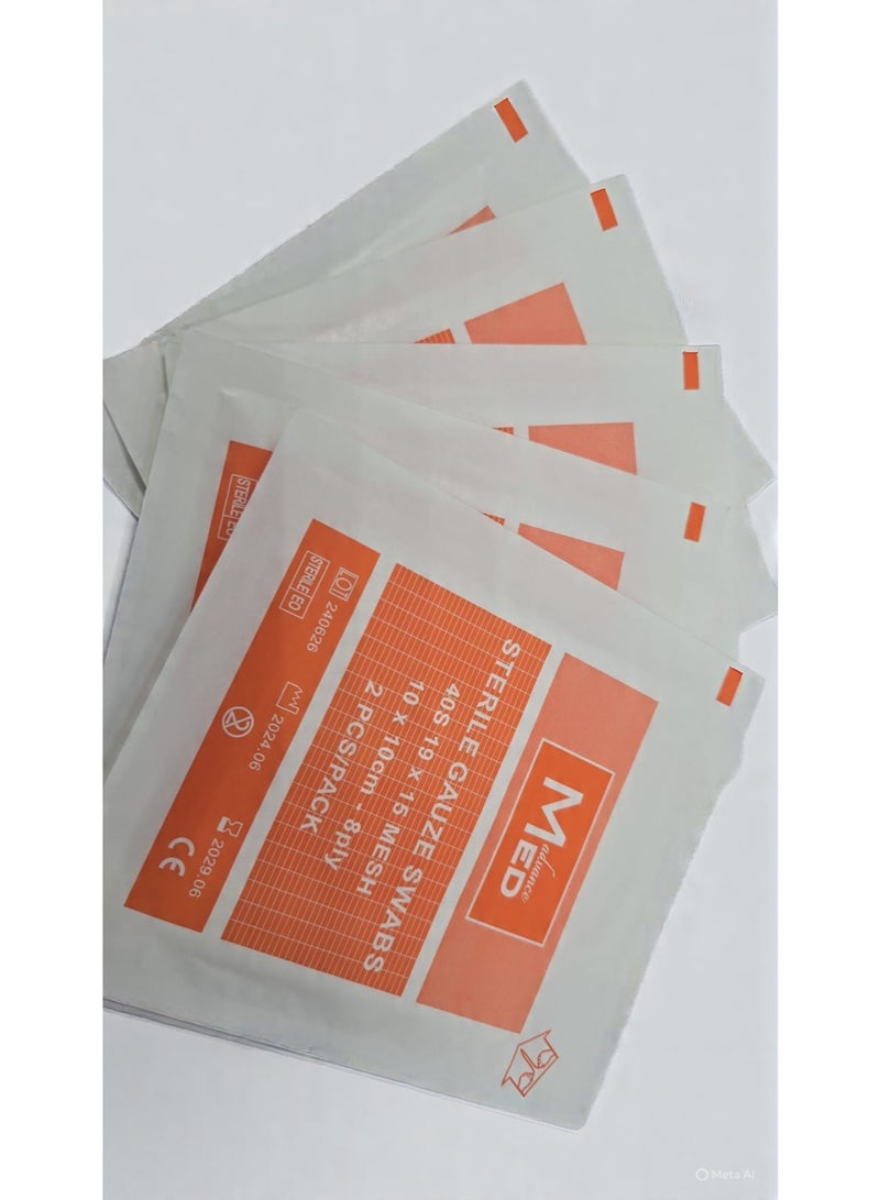 MEDca STERILE GAUZE SWAB 10X10 CM 8PLY 50PCS/PACK - Image 2