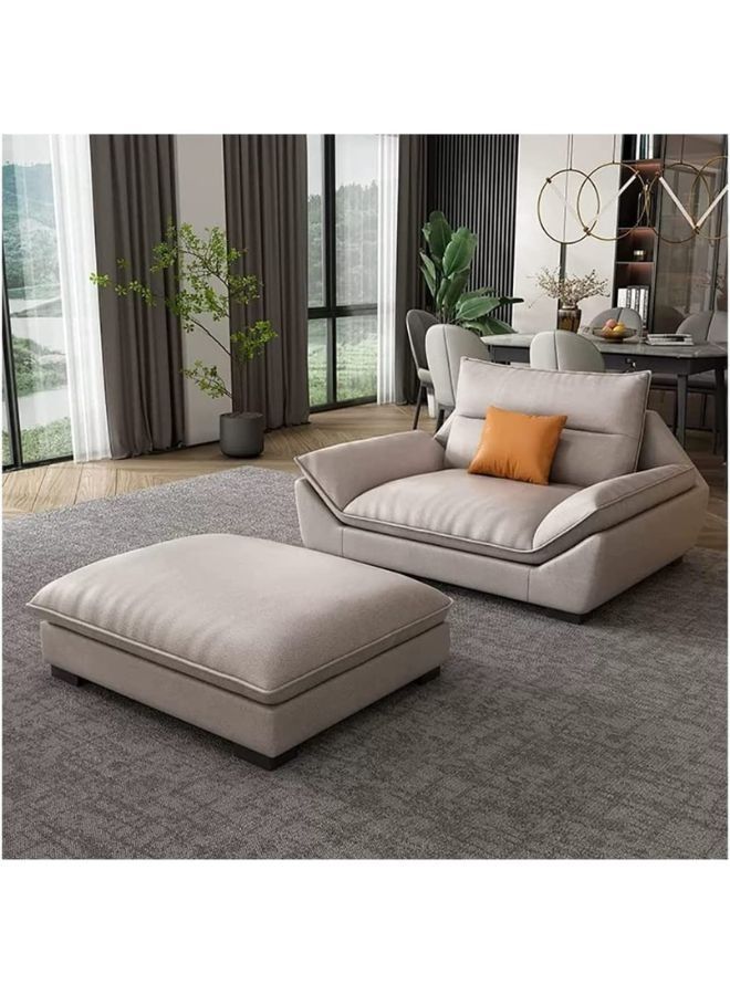 KARNAK أريكة كارناك متعددة الوظائف، أريكة من الخشب الصلب لغرفة المعيشة، مجموعة أريكة جلدية حديثة من البولي يوريثين، اللون البيج - Image 3