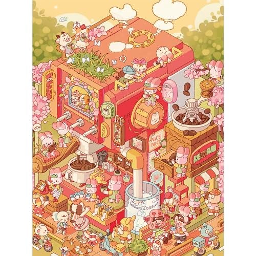 Pintoo Jigsaw Puzzles 1200 Piece for Adults Memeko Coffee Studio Beautiful Plastic Puzzle for Home Decor Zero Dust Easy Storage H3589 - Image 1
