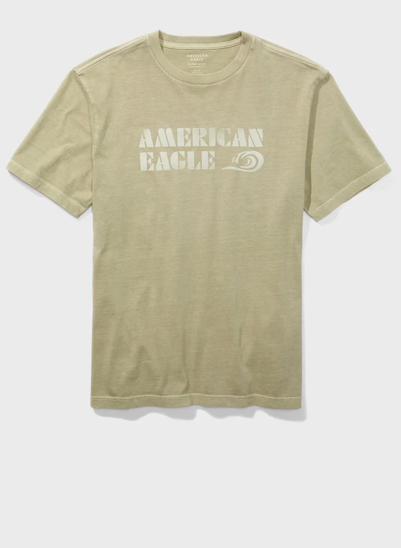امريكان ايجل Logo Detail Crew Neck T-Shirt