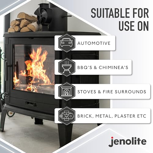 JENOLITE طلاء رذاذ عالي الحرارة من جينوليت ديركتورست للمعادن - أسود - تشطيب مطفي ناعم لطلاء الشواء والمواقد - مقاوم لدرجات حرارة عالية تصل إلى 1200°F (650°C) - 13.5 أونصة (400 مل) - Image 4
