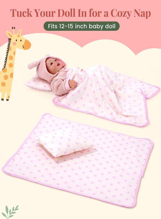 BABESIDE سرير دمى أطفال من بيبي سايد مكون من 7 قطع، مناسب لدمى مقاس 18 بوصة، سرير دمى مع حقيبة تخزين وإكسسوارات فراش، أثاث سرير دمى، إكسسوارات دمى أطفال حديثي الولادة للأطفال من عمر 3 سنوات فما فوق - Image 3
