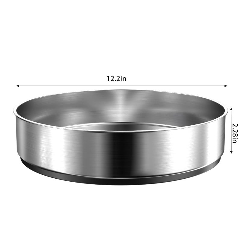 VAEHOLD Pantry Cabinet Lazy Susan Stainless Steel Black Spice Rack Turntable - Decorative Trays Storage Containers Organizer for Kitchen Cabinet, Snacks, Bathroom (12 inches) - Image 2