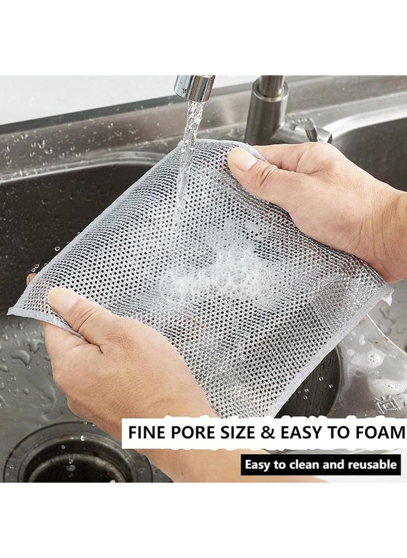 NESTIFY NESTIFY NonScratch Wire Dish Cleaning Cloths Multipurpose Wire Dishwashing Rags for Wet and DryEasy RinsingReusable Wire Cleaning Cloth Wire Dish Towels for Met Dishcloth Pack of 20  - Image 3