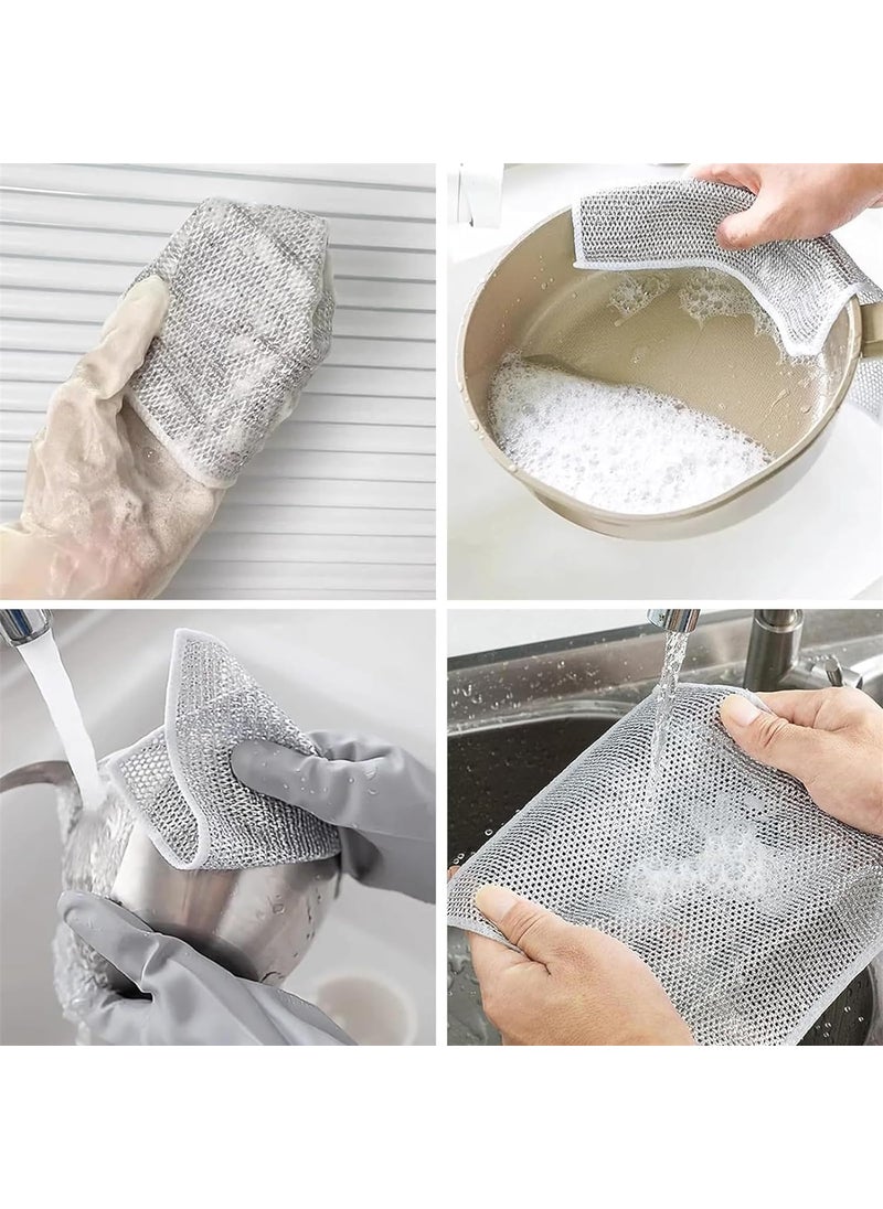 NESTIFY NESTIFY NonScratch Wire Dish Cleaning Cloths Multipurpose Wire Dishwashing Rags for Wet and DryEasy RinsingReusable Wire Cleaning Cloth Wire Dish Towels for Met Dishcloth Pack of 20  - Image 4