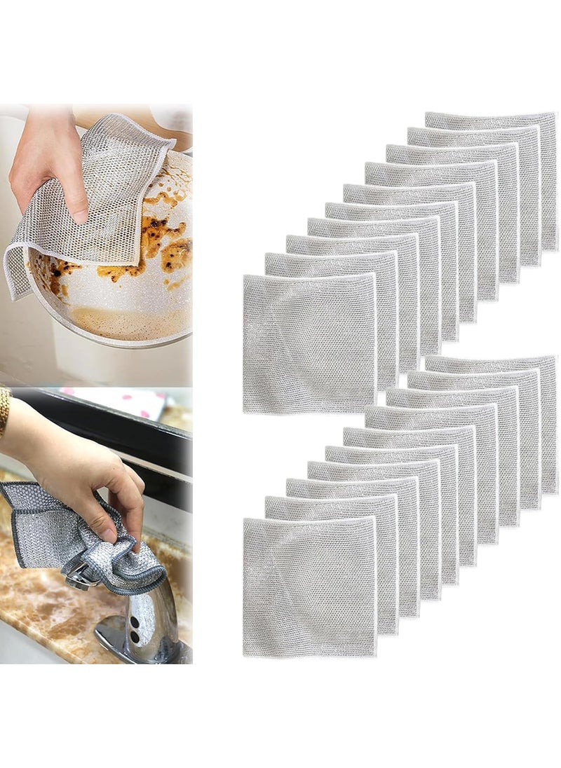 NESTIFY NESTIFY NonScratch Wire Dish Cleaning Cloths Multipurpose Wire Dishwashing Rags for Wet and DryEasy RinsingReusable Wire Cleaning Cloth Wire Dish Towels for Met Dishcloth Pack of 20  - Image 1