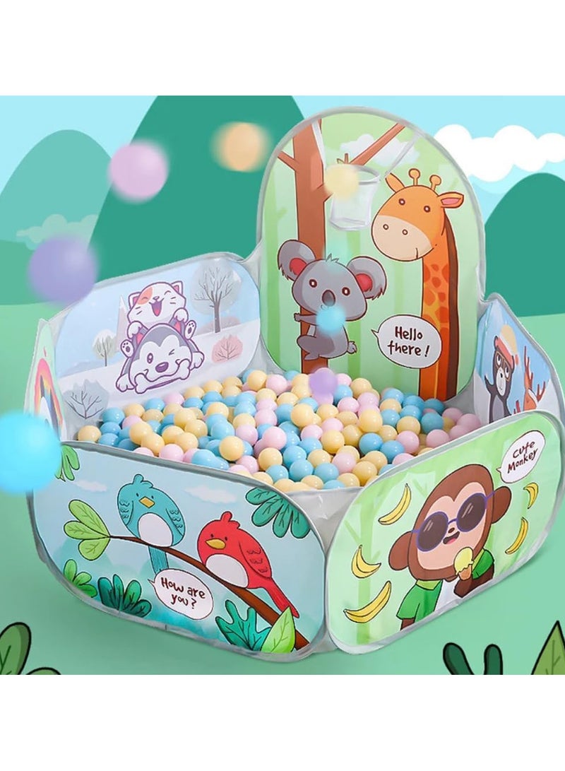 Fantastic-Kids-Toys Core Open House with Mini Basket Ball with 50 Balls (Green) - Image 1