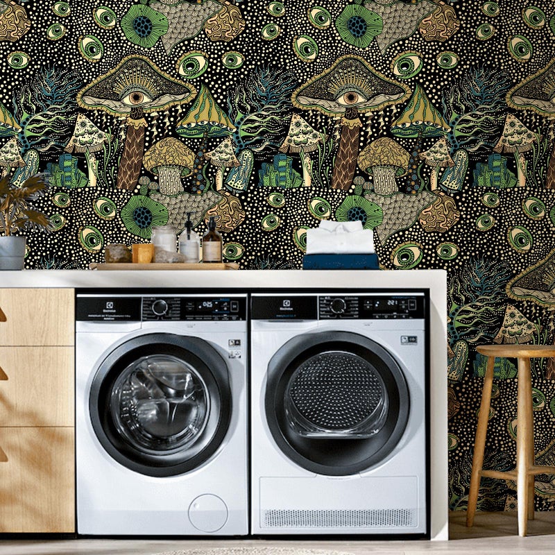 WENMER Peel and Stick Floral Boho Mushroom Wallpaper - Self Adhesive Contact Paper for Bedroom Bathroom 17.7in x 9.8ft - Image 4