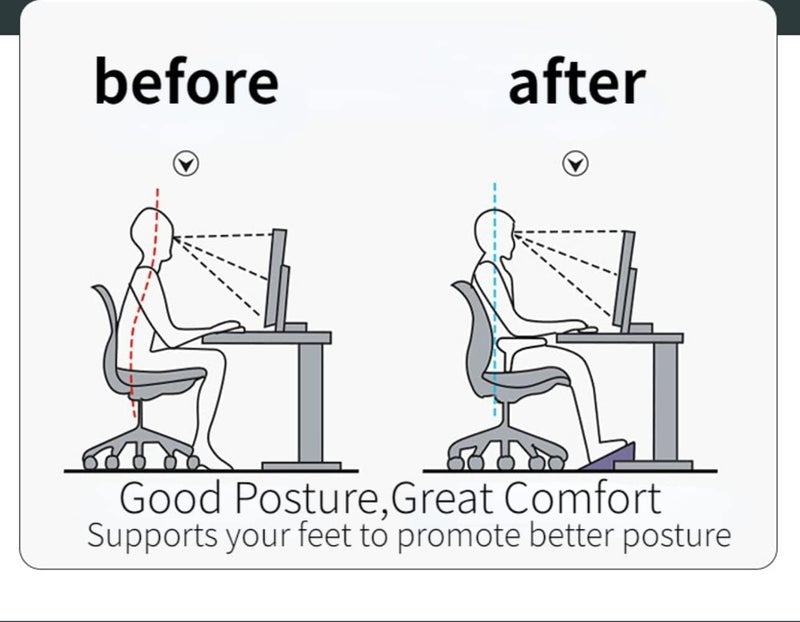 Sisliya Sisliya Footrest for under desk at work and under desk with massage footrest with 6 levels height adjustable for office  - Image 3