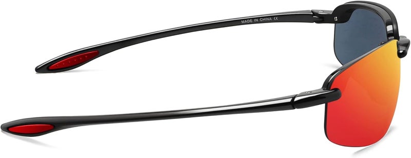 JULI Eyewear نظارات JULI الرياضية للرجال والنساء إطار TR90 بدون حواف للجري وصيد الأسماك والبيسبول والقيادة MJ8001 - Image 3
