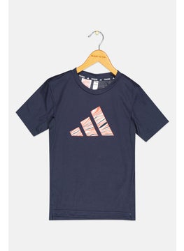 Kids Boy Brand Logo Short Sleeves T-Shirt, Navy