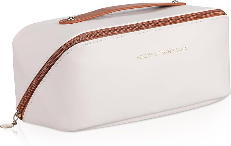 Large Capacity Travel Makeup Bag Portable Cosmetic Organizer For Women Stylish Pu Design - Image 1
