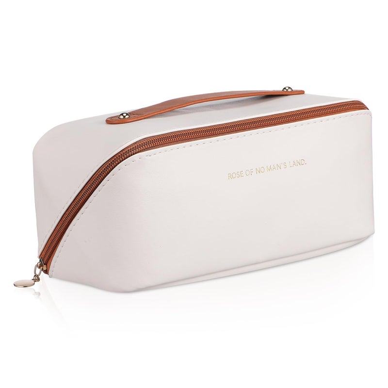 Large Capacity Travel Makeup Bag Portable Cosmetic Organizer For Women Stylish Pu Design - Image 2