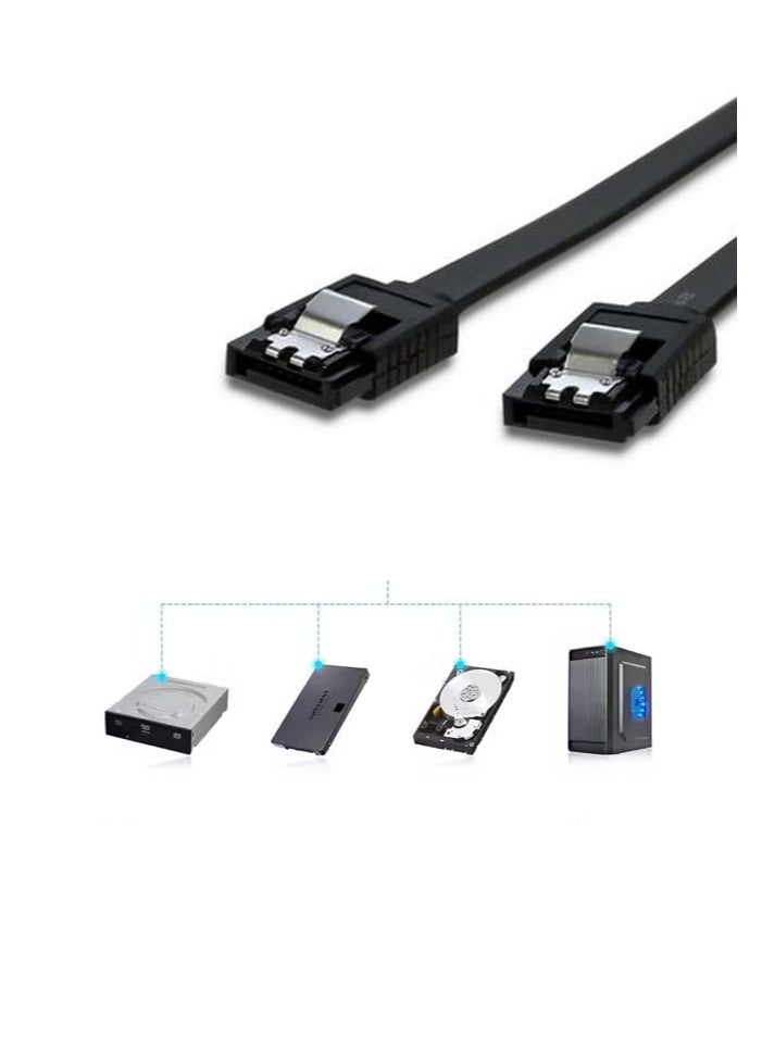 Premium SATA III Cable for SSD/HDD – High-Speed Data Transfer, 7-Pin Connector, 25cm, Black - Image 4