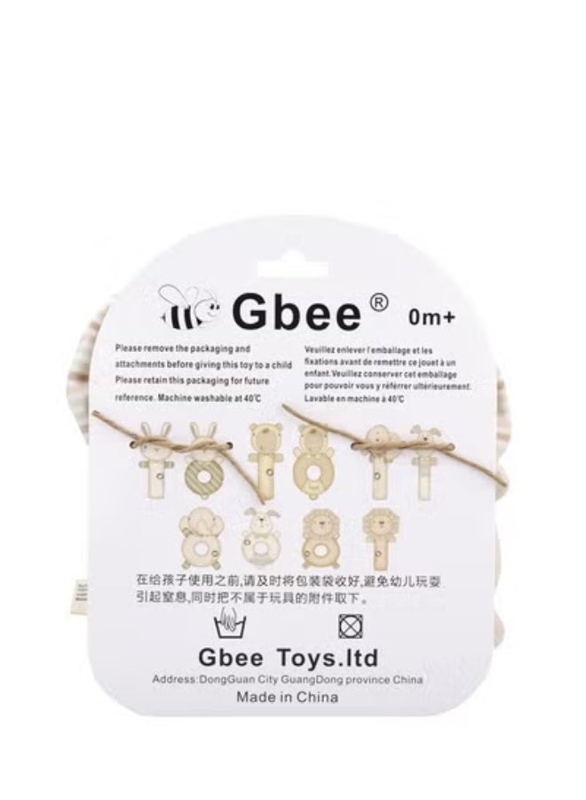 جبيه طقم ألعاب خشخيشات من القطن العضوي مصنوع من مواد عالية الجودة للأطفال، ألعاب تعليمية للأطفال الرضع - Image 3